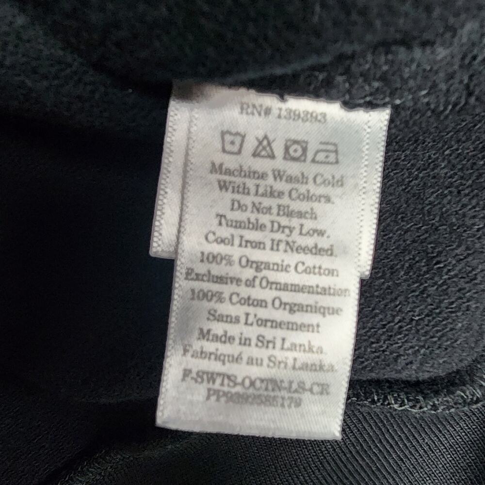 Everlane The Track Organic Cotton Crewneck Sweatshirt Black - Women's XS - Picture 6 of 9